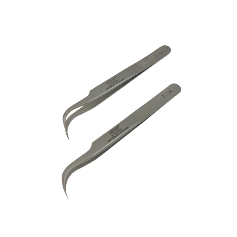 Vetus Eyelash Extension Tweezers - Curved (Vetus 7SA)